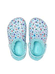 Crocs 经典印花内衬童鞋 - 冰藍 - 查看 3