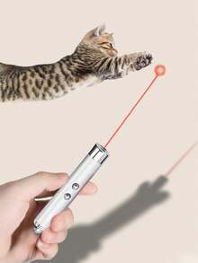PETSIN 1pc/2pcs/5pcs Random Mini Portable Laser Pointer Cat Toy, Pet Training Interactive Toy, Aluminum Alloy Laser Pointer Wand With White LED + Infrared, Pet Cat Teaser Laser Pen