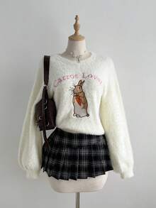 Elamini Cute & Casual Versatile Women Sweater - White - View 3