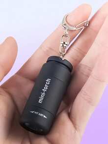 1 件迷你 USB 可充电便携式钥匙扣手电筒、露营灯、户外装备、明亮 LED 钥匙扣手电筒