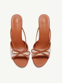 CUCCOO CHICEST Women's Peep Toe Bow Decor High Heel Sandals Spring Shoes Spring Break Easter Prom Heels For Christmas - Multicolor - View 2