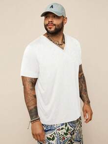 EASEVO Maglietta a maniche corte nera, slim fit, elasticizzata, scollo a V, adatta per l'estate, taglie comode per uomo