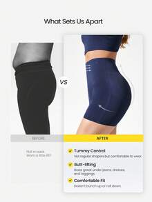 GLOWMODE 1 paquet Shorts gainants taille ultra-haute avec contrôle du ventre et support de la taille, respirants, pour un port quotidien et décontracté