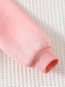 Cozy Pixies Conjunto de 2 piezas de sudadera de cuello redondo de manga larga con decoración de mariposa tejida y leggings de cintura elástica para niña bebé - Rosa - Ver 5