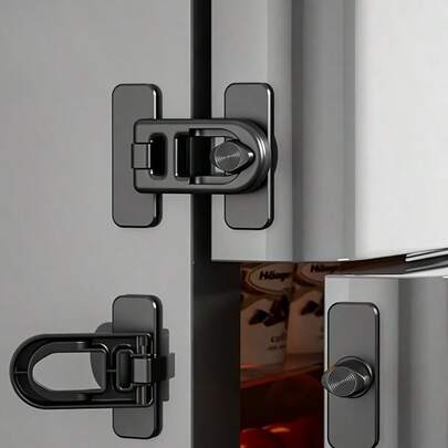 Bộ 2 Khóa cửa tủ lạnh và tủ đông đa năng không cần khoan, Khóa đa chức năng, Dễ lắp đặt, Không cần điện, Không cần pin