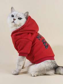 PETSIN 1 pieza Sudadera grande roja con estampado "Mama's Boy" para mascotas - Rojo - Ver 5