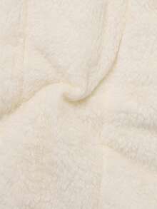 SHEIN 1pc Tween Girl Mid-Length Long Sleeve Padded Coat, Plush Lining, Comfortable And Warm, Solid Color Outerwear - Apricot - View 4