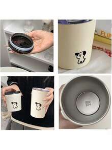 304不锈钢带盖水杯女士咖啡杯办公室高颜值保温杯随身礼品杯 - 芥末黃 - 查看 3