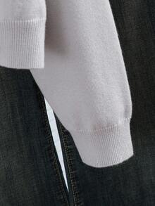 青少年女孩开衫优雅百搭新款秋冬针织长袖基本款休闲宽松柔软外套毛衣 - 灰色 - 查看 7