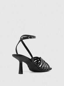 CUCCOO SZL Sandales à talons hauts femme avec design minimaliste à bout carré et boucle