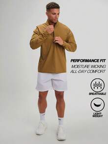 Camiseta de manga larga con estampado de letras para hombre para actividades al aire libre - Marrón - Ver 5