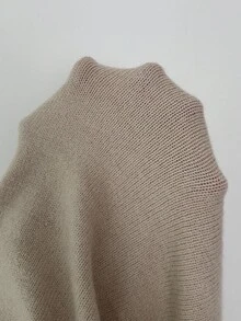 SHEIN Tall Top casual de mujer para otoño/invierno Anneusta, adecuada para vacaciones, Día de la Independencia, Día del Trabajo, Día de Colón, Acción de Gracias, Día de San Valentín, ropa de calle, estilo vintage, escandinavo, grunge, coreano, elegante, versátil, para estudiantes y maestros, estilo gótico, ropa de oficina, casual de negocios, hombros descubiertos, suéter de punto a color block