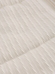 GlowEve 女士针织绞花绗缝无袖背心夹克，优雅适合日常通勤、商务、法式浪漫约会、派对、圣诞节、秋冬，杏色、象牙色，常规版型