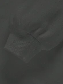男童休闲简约纽约卡通图案宽松长袖卫衣，适合秋冬季节穿着。 - 深灰色 - 查看 5