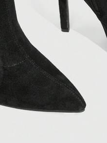 Daringsoles Women's Elastic Boots, Skinny Boots, Pointed Toe Stiletto High Heel Sexy Party Boots, Over-The-Knee Suede Red Boots, Women's Tall Boots, Autumn/Winter For Christmas