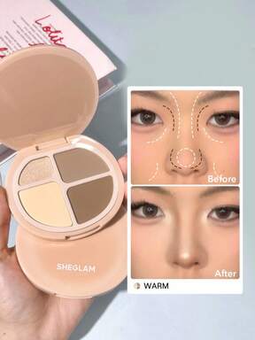 SHEGLAM Hypersculpt 하이라이트 & 컨투어 팔레트-Warm, 일루미네이팅 하이라이터, 블러쉬, 컨투어, 아이섀도우 및 스컬프팅 파우더용 다기능 매트 팔레트 브랜드 뷰티 메이크업 화장품 여성과 소녀를 위한 완벽한 겨울 이상적인 Y2K 화려한 패션 생일 기프트 파티 준비 완료 최고 색상