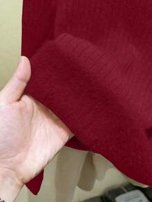 Franclia New Autumn/Winter Slim Fit Minimalist Turtleneck Knit Sweater For Women - Burgundy - View 8