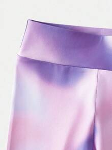 SHEIN Sparklyn 2件套年轻女孩扎染印花吊带背心和运动裤瑜伽健身服 - 彩色 - 查看 7