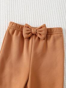 Cozy Pixies 2 pezzi Set di felpa a girocollo con maniche lunghe e volant con stampa floreale e farfalla e pantaloni a zampa con vita elastica per bambina