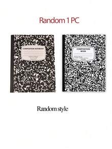 SHEIN 1pc Black Floral Pattern Hard Cover Notebook, Thick Paper, Lined, Suitable For Students And Office Workers Back To School - Black - View 7