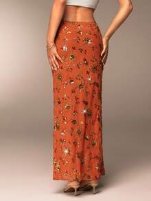 Avantive 秋季/返校/乡村音乐会/外出/生日/万圣节服装/休闲/Y2k/2000 年代/Y2k 服装 Y2k/90S/性感/西部服装女士/乡村/俱乐部/办公室/鸡尾酒会/复古/紧身/狂欢橙色亮片美人鱼下摆裙 - 棕色 - 查看 2