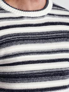 Manfinity CityGents Men's Striped Crew Neck Long Sleeve Casual Sweater, Autumn/Winter - Multicolor - View 2