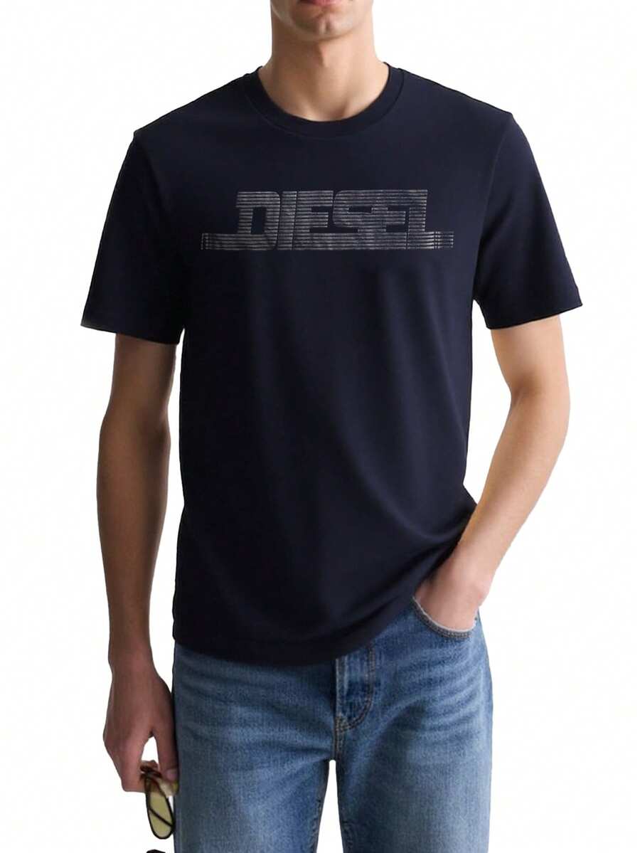 Diesel Men's T-Shirts Navy Blue - Navy Blue - View 1