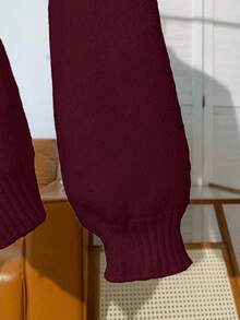 Franclia Nouveau cardigan blanc élégant et polyvalent de haute qualité pour femmes, pour l'automne/hiver - Rouge foncé - Voir 3