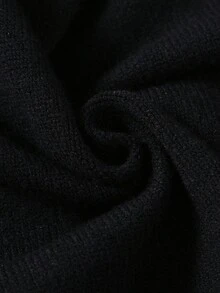 SHEIN 女婴针织毛衣和条纹裤两件套，优雅时尚，舒适耐穿，适合秋冬季节，休闲、居家、户外和旅行皆宜。女婴针织套装，女婴毛衣套装，女婴花朵套装，女婴冬季两件套针织套装。 - 黑色 - 查看 8
