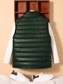 SHEIN 青少年男孩绗缝拼布毛巾绣背心配圣诞运动衫 秋季衬衫 万圣节开衫 万圣节儿童服装 长袖衬衫 秋季套装 格子夹克 黑色开衫 万圣节衬衫 红色开衫 万圣节毛衣 棕色开衫 黑色衬衫 绿色衬衫 红色衬衫 秋季衬衫 男童毛衣 白色衬衫 - 墨綠色 - 查看 2