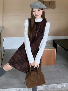 DAZY Women's Casual Plaid Sleeveless Dress, Autumn/Winter - Multicolor - View 4