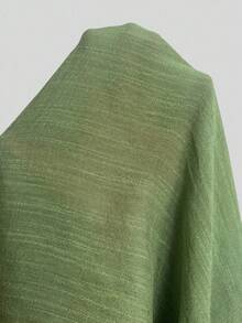 Swim Vcay 夏季海滩纯色系带荷叶边袖和服，无胸罩，绿色衬衫系带上衣 - 軍綠色 - 查看 5