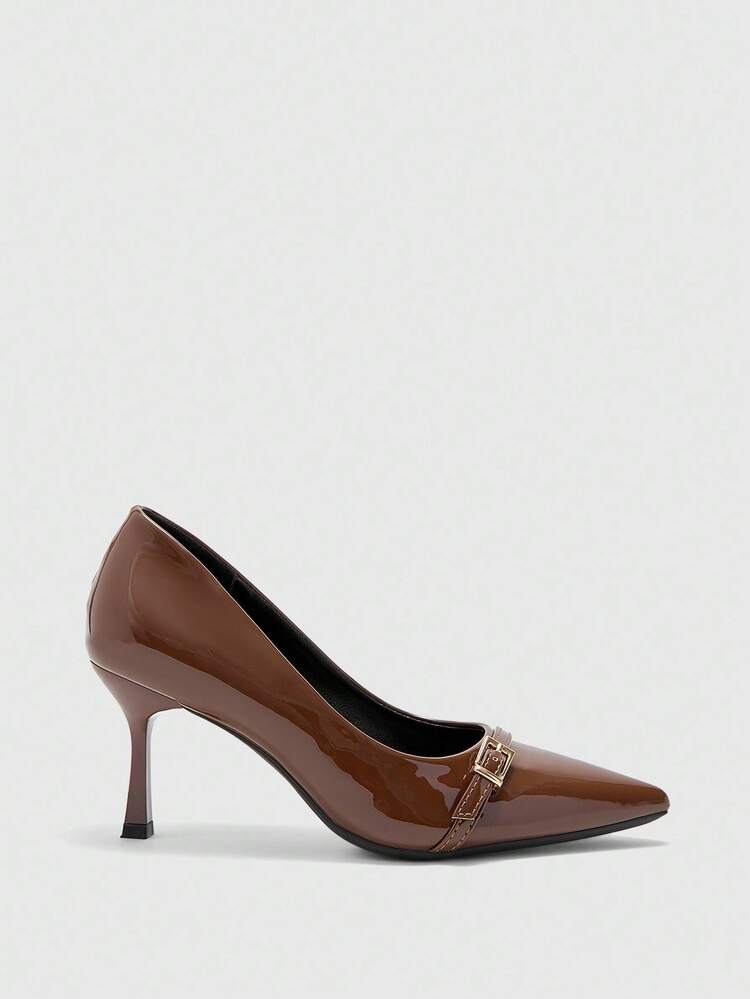 CUCCOO BIZCHIC Coffee Color Women's High Heel Pumps, Sexy Stiletto Pointed Toe Shoes For Outdoor, Commute, Party, Banquet For Christmas Spring Shoes