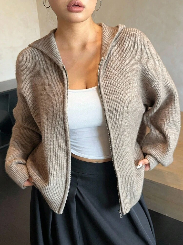 Dazy Plus Plus Size Cardigans Hoodie