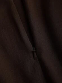 Sweetra 女士优雅通勤风 A 字裙，垂坠设计，修身效果，适合春秋季节 - 摩卡棕 - 查看 3