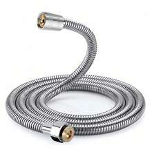 1pc Stainless Steel Shower Hose, Bathroom Rain Shower Head Hose, Water Heater Inlet Flex Tube, 1.2M/1.5M/2M/3 Meters Length High Density Hose