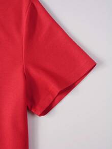 Manfinity Homme 男士半扣領短袖polo衫 - 紅色 - 查看 5