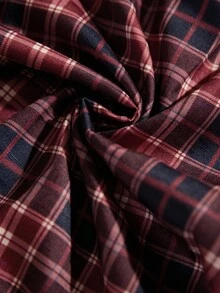 Écloséra 法国复古格纹印花圣诞百搭优雅浪漫衬衫，女士秋冬衬衫 - 彩色 - 查看 6