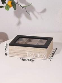 1 件桌面茶包和茶叶收纳盒，6 格咖啡零食茶包收纳盒，糖果收纳盒，创意家居装饰，带透明玻璃盖的木制收纳盒，黑色/白色/云朵设计