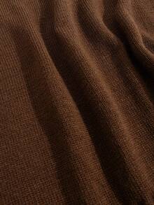 RueChic Men Raglan Sleeve AW Fashion Regular Sweater - Brown - View 4