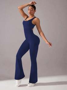 Easithlete 女式深 V 后背无缝瑜伽连体裤，高级时尚运动休闲全套连体裤，高级时尚运动休闲健身女装