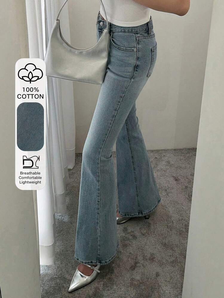 Women's Stretch Slim Fit Flare Elegant Jeans, All Season