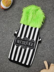 Beetlejuice X SHEIN 1 Set Cartoon Character Pet Collar & Leash Set, Multiple Sizes, Suitable For Cats, Dogs, Goth, Cosplay - Multicolor - View 3