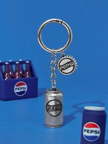 PEPSI X SHEIN 复古银色时尚趣味可乐罐钥匙扣包包吊坠饰物钥匙圈