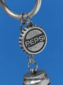 PEPSI X SHEIN 复古银色时尚趣味可乐罐钥匙扣包包吊坠饰物钥匙圈