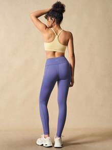 VARSIVA 女士休闲运动健身收腹提臀紧身裤 - 紫色 - 查看 8