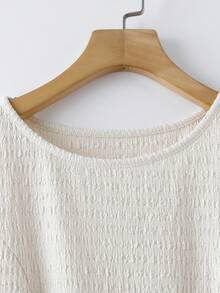 Rusticease 女士纯色圆领休闲百搭长袖短款连衣裙 - 彩色 - 查看 8