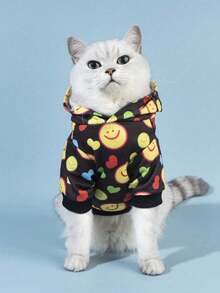 PETSIN 1pc Smile Face Pet Sweatshirt For Everyday Pet Wear - Multicolor - View 5