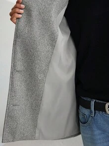 Lumivelle 秋冬时尚通勤双排扣大衣 - 藏蓝色 - 查看 8