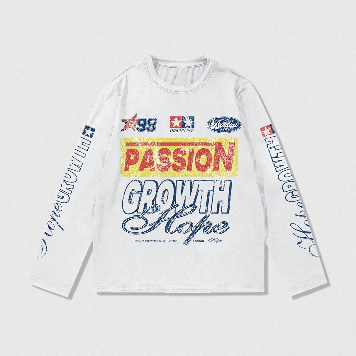 Camiseta ligera de manga larga con estampado de carreras para hombre, adecuada para primavera, verano y otoño casual